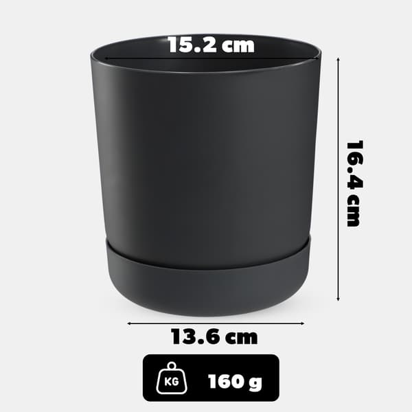 KADAX Blomkruka med blomställning, lock, rund skål, 15 cm, antracit