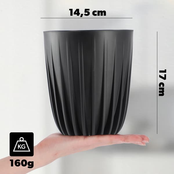 KADAX Urtepotte med Indsats 14,5x17cm Rund Plastindsats