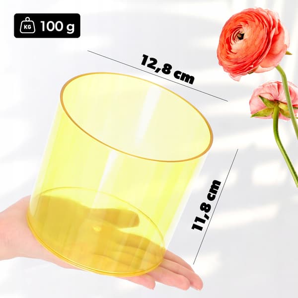 KADAX Urtepotte Rund Plastik Plantepotte 12,5 cm Gul