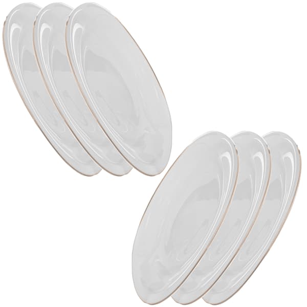 KADAX Desserttallrik 21,5 cm Tallriksset 6 delar Vitt guld Set