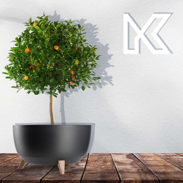 KADAX Urtepotte 47 cm Låg + Indsatsben Blomsterfod Sort