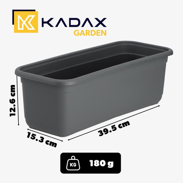 KADAX Balkonglåda 40 cm Blomkruka Blomkruka Balkong Blomställ Antracit