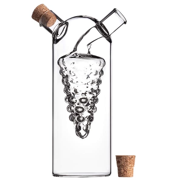 KADAX flaske til olie og eddike 350 ml glaskaraffel 2 i 1 til olie og eddike med prop
