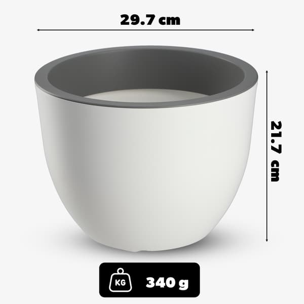 KADAX Urtepotte Have Urtepottedæksel Rund 30 cm Hvid