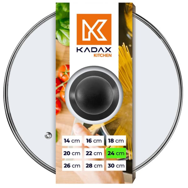 KADAX lasikansi 24 cm kattilapannu yleiskäyttöinen lämmönkestävä