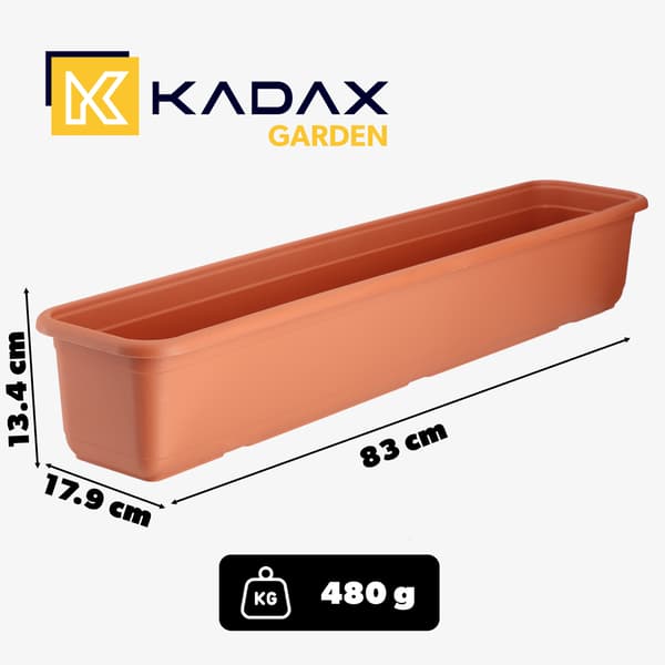 KADAX Balkonkasse Urtepotte 80 cm Plastik Aflang Urtepotte