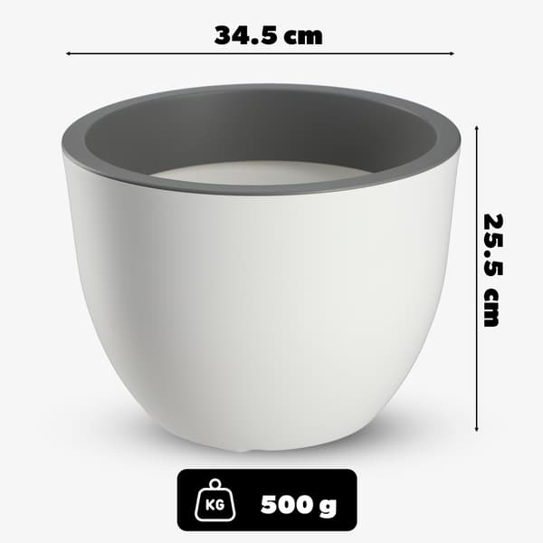 KADAX-kukkaruukku, puutarharuukun suojus, pyöreä, 35 cm, valkoinen