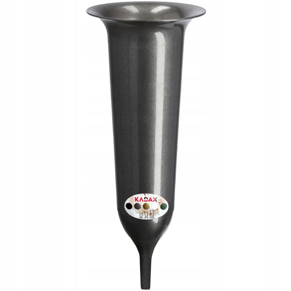 KADAX Vaseflaske til kirkegård 35 cm kunstige blomster hamret spyd grafit