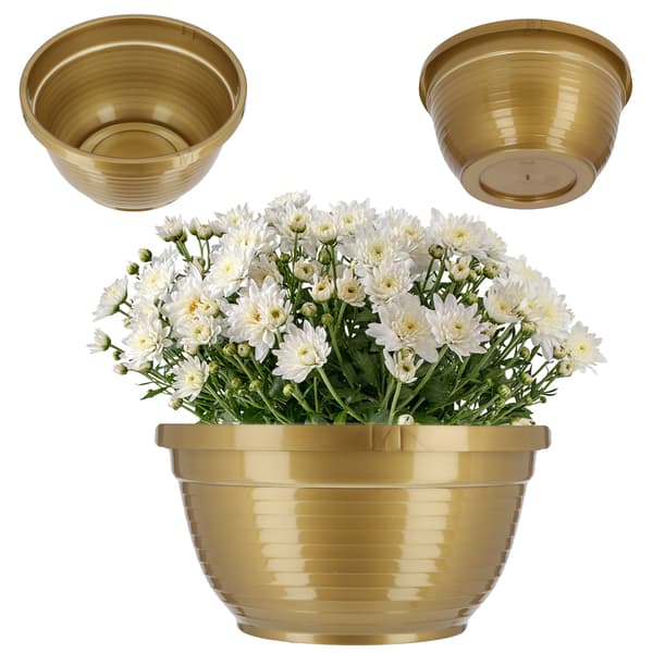 KADAX Kyrkogårdsskål Plast Gravsten Kyrkogårdsblomkruka Krysantemum 26 cm