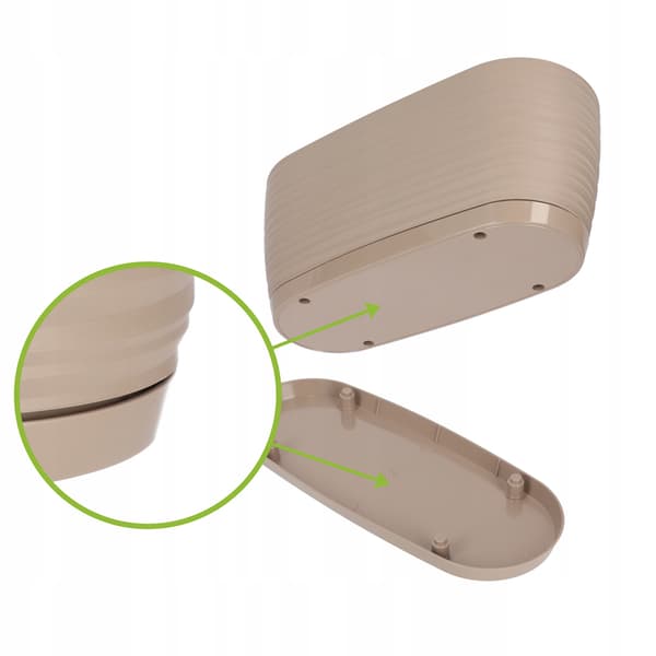 KADAX Urtepotte 27cm Oval Urtepotte Plastik Beige