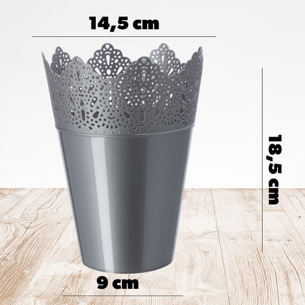 KADAX Urtepotte, Urtepotte, Låg, Høj Plastik Blomsterfod, 16,5 cm, Guld
