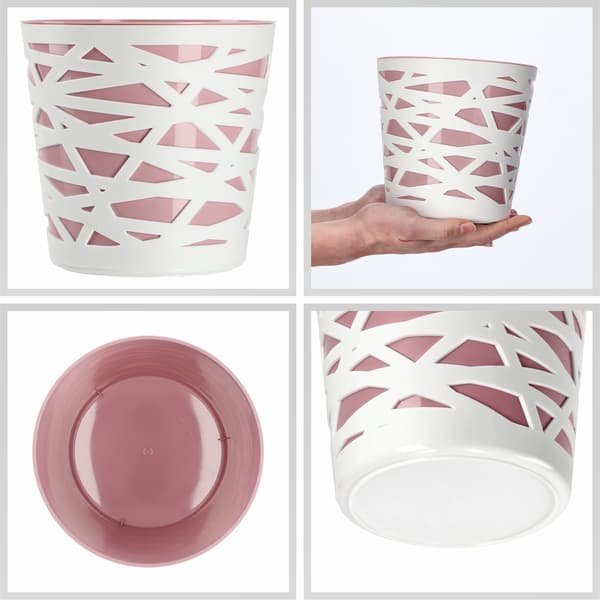 KADAX Urtepotte Plastik Lågindsats til Blomster og Planter 15 cm Pink