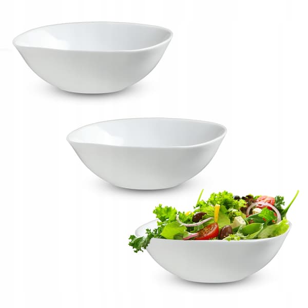 KADAX Salladsskål 16 cm Glasskålar för Soppa och Snacks Vit Set om 3