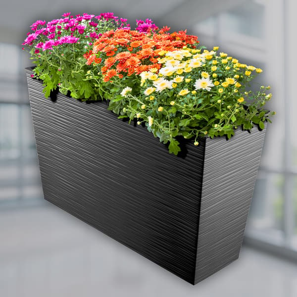 KADAX Urtepotte + Indsats Haveblomsterstativ Høj Terrasse Sort 19x56cm