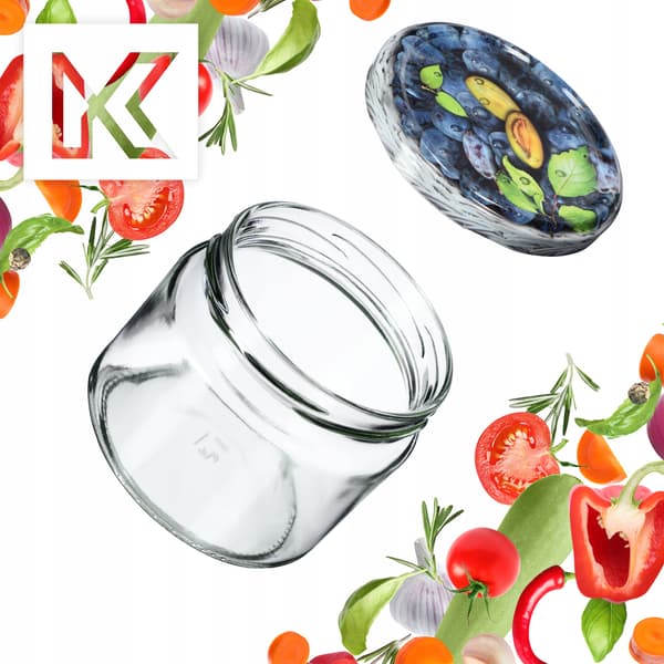 KADAX Sonka muurauspurkit 330ml 50kpl 82mm + "Plum" kannet
