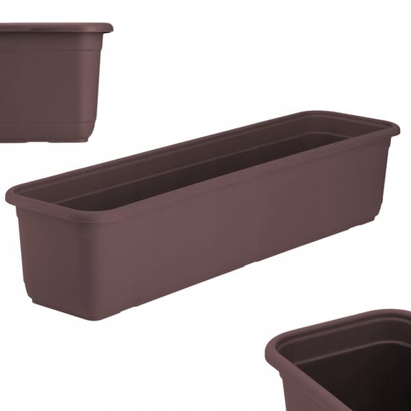 KADAX Balkonglåda 60 cm Blomkruka Blomkruka Balkong Brun