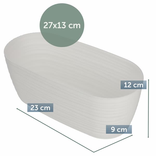 KADAX Urtepotte 27cm Oval Urtepotte Plastik Hvid