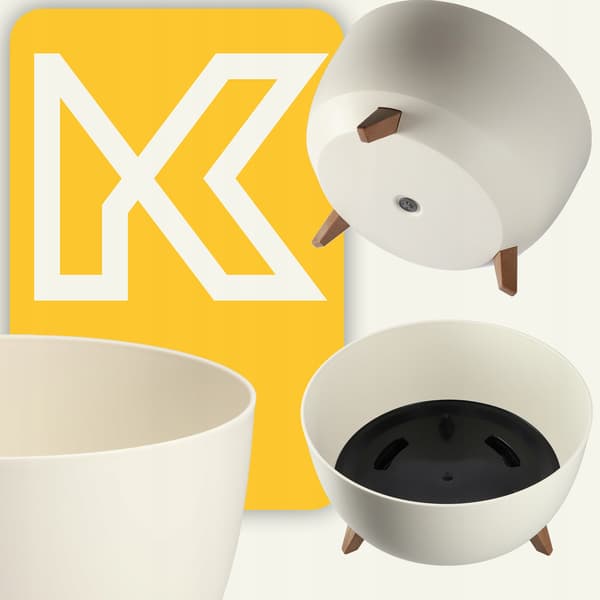 KADAX Blomkruka, Planter, Lock, Ben, Insats, Blomställning, 47 cm, Vit, Rund Skål