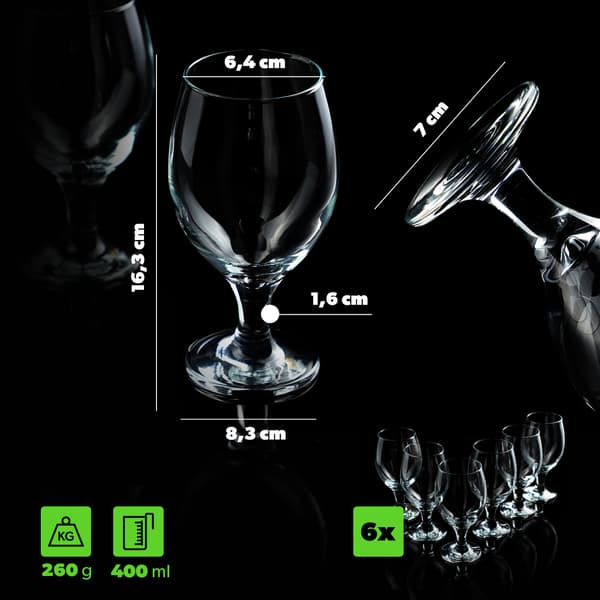 KADAX Ölmugg Glas 400ml Glasmuggar Set med 6 Presentset