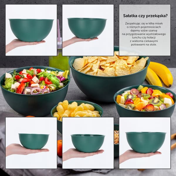 KADAX Plastskål 0,5L Fruktsalladsskål Liten Universal 13cm
