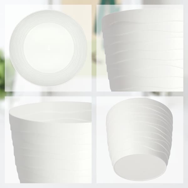 KADAX Urtepotte Plastikpotte til Blomster og Planter Hvid Rund 17 cm