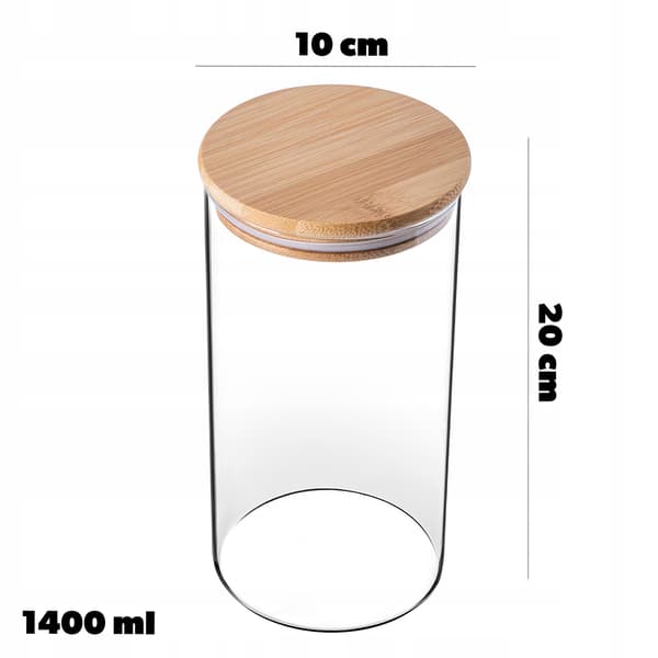 KADAX Matbehållare Glas Pasta Lösa Kryddor Med Lock Burk 1,4L