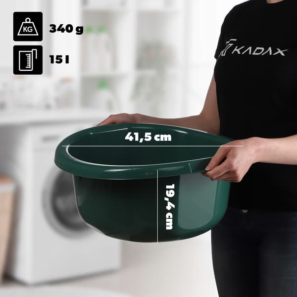 KADAX Tvättbalja 15L Stor Rund Plastbehållare