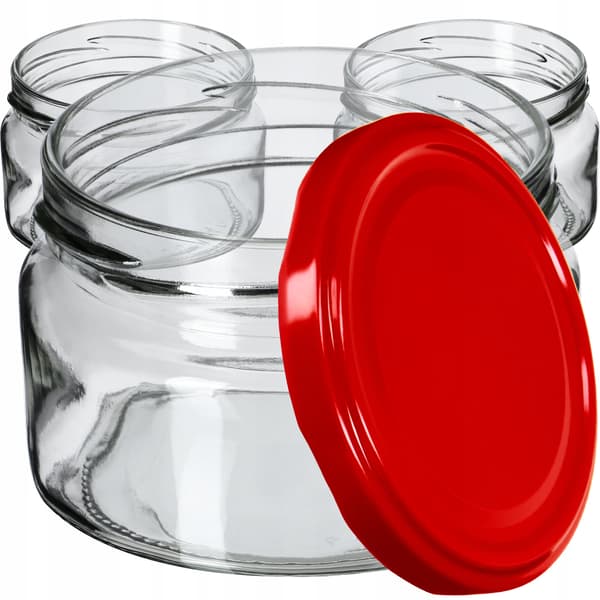 KADAX Denia purkituspurkit 250ml 10kpl 82mm + punainen kansi