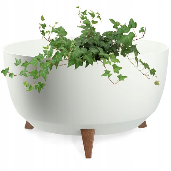 KADAX Urtepotte 47 cm Låg + Indsatsben Blomsterfod Hvid