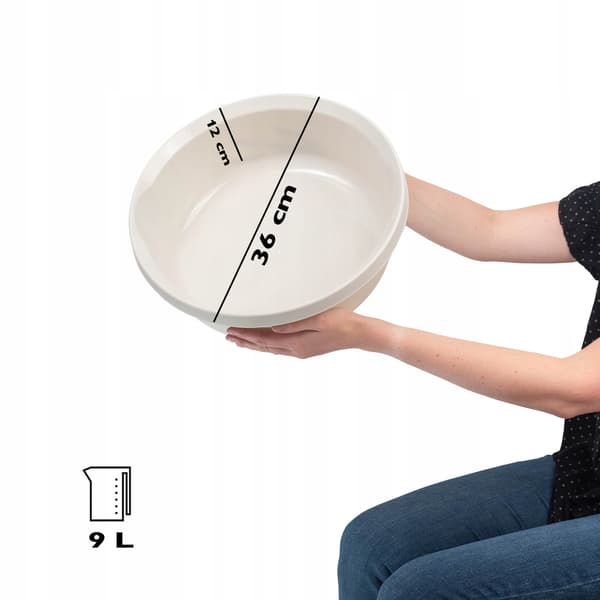 KADAX Tvättbalja 9L Plast Rund Balja Vit