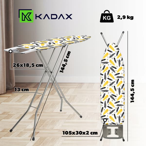 KADAX Strykbräda 105x30cm Hopfällbar Lättvikts Strykjärnhållare Standard
