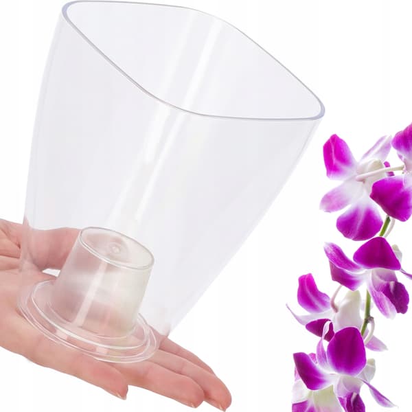 KADAX Urtepotteskjuler til Orkideer, Plastik Blomsterstativ, 9cm, Farveløs, Kadax