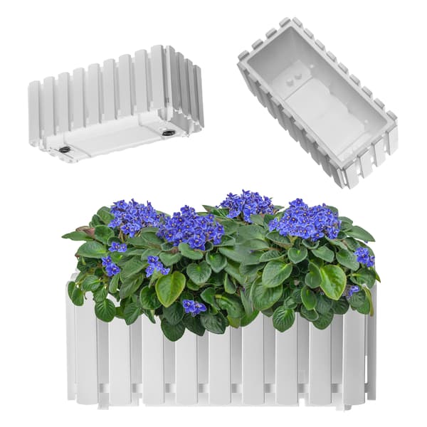 KADAX Balkonkasse Urtepotte 38x18x16,5 cm Hvid Balkon