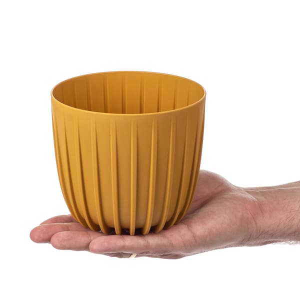 KADAX Urtepotte Låg 12,5 cm Rund Plastik Blomsterfod Gul