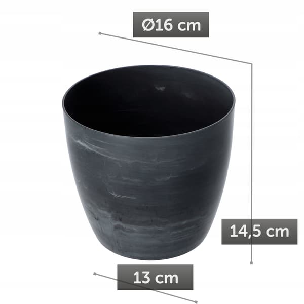KADAX Urtepottedæksel 16cm Urtepotte til Blomster Grå Marmor Stue Blomsterfod