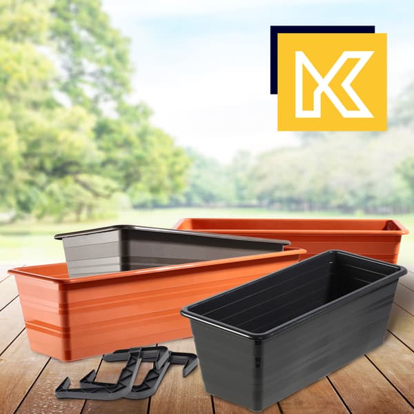 KADAX Balkonkasse 40 cm Urtepotte Urtepotte Balkon Terrakotta