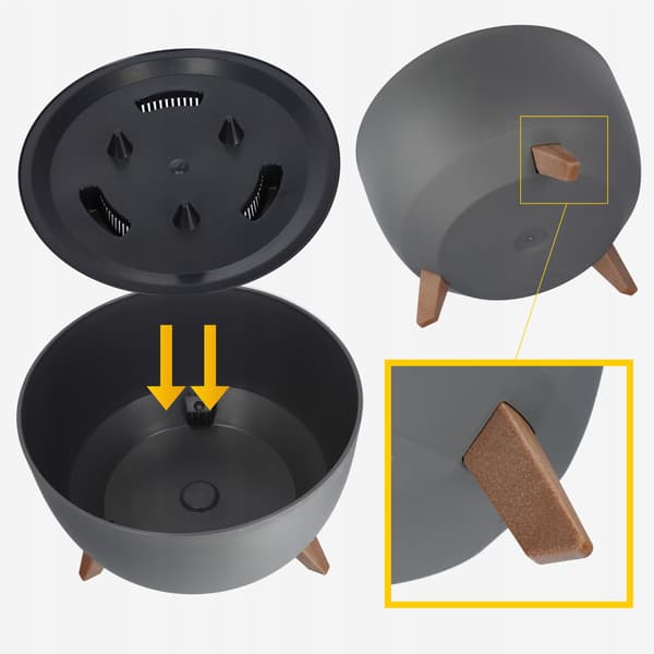KADAX Blomkruka 40 cm med benskydd Antracit + Insats
