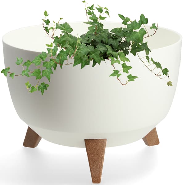 KADAX Blomkruka, Planter, Lock, Ben, Insats, Blomställning, 33cm, Vit, Rund Skål