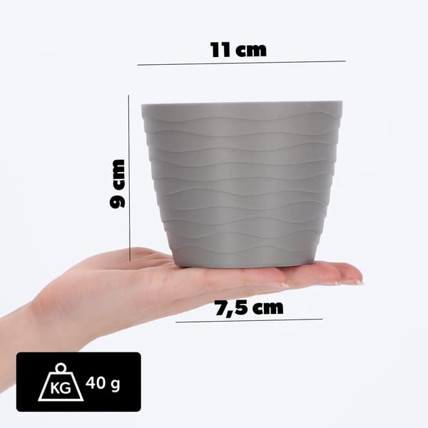 KADAX Urtepotte, Urtepotte, Grå, Rund, 11 cm, Plast