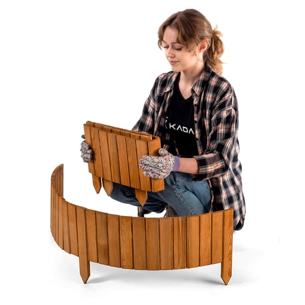 KADAX Palisade Trädgårdskant Trä Gräsmatta Hamrad Ek 20x116