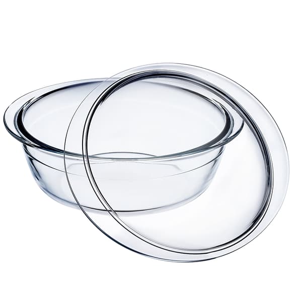 KADAX 2,2L liten rund ugnsform i glas med lock