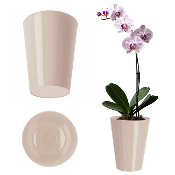 KADAX Krukskydd för Orkidéer, Plastväxter, Creme, 13 cm
