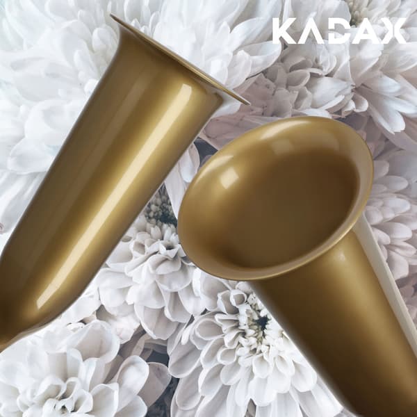 KADAX Vaseflaske til kirkegårdsgravsten 23 cm gravsten til blomster guld