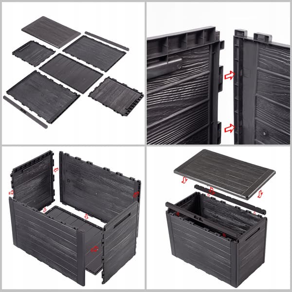 KADAX Haveboks Balkonboks 190L Til Have Balkon Terrasse Brun