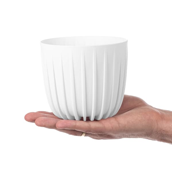 KADAX Urtepotte Urtepottedæksel 12,5 cm Rund Plastik Blomsterfod Hvid