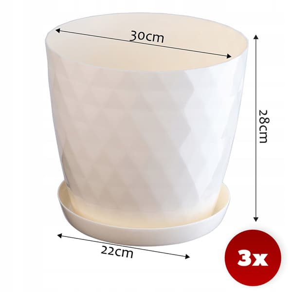 KADAX Blomkruka, Planter, Lock, 30 cm, Blomställning, Krämfärgad Plast, 3 st.