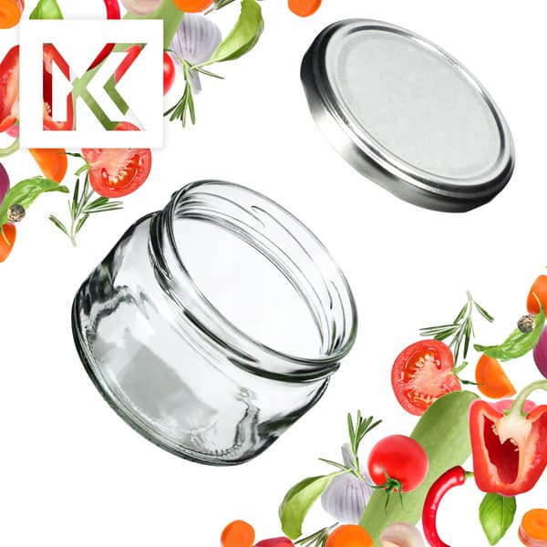 KADAX Denia säilykepurkit 250ml 50kpl 82mm + hopea kansi