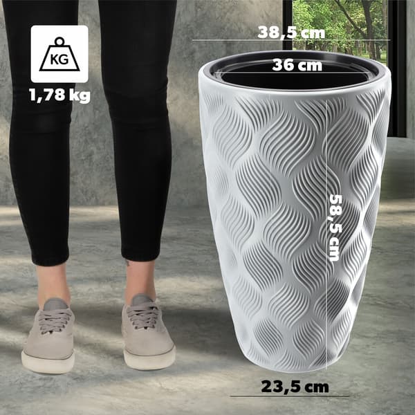 KADAX Urtepotte med Indsats 58cm Urtepottedæksel Plast Høj
