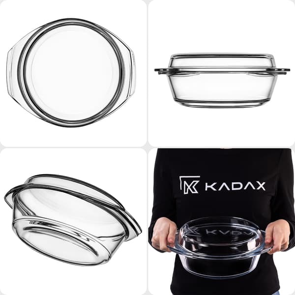 KADAX 2,8L Rund Ugnsform i Glas med Lock