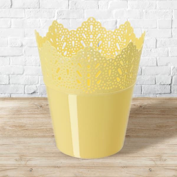 KADAX Urtepotte, Urtepotte, Låg, Høj, Plastik, 12 cm, Gul